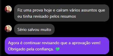 Depoimento de aluno dos Resumos de Nutrição