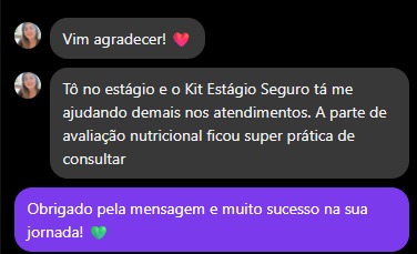 Depoimento de aluno dos Resumos de Nutrição